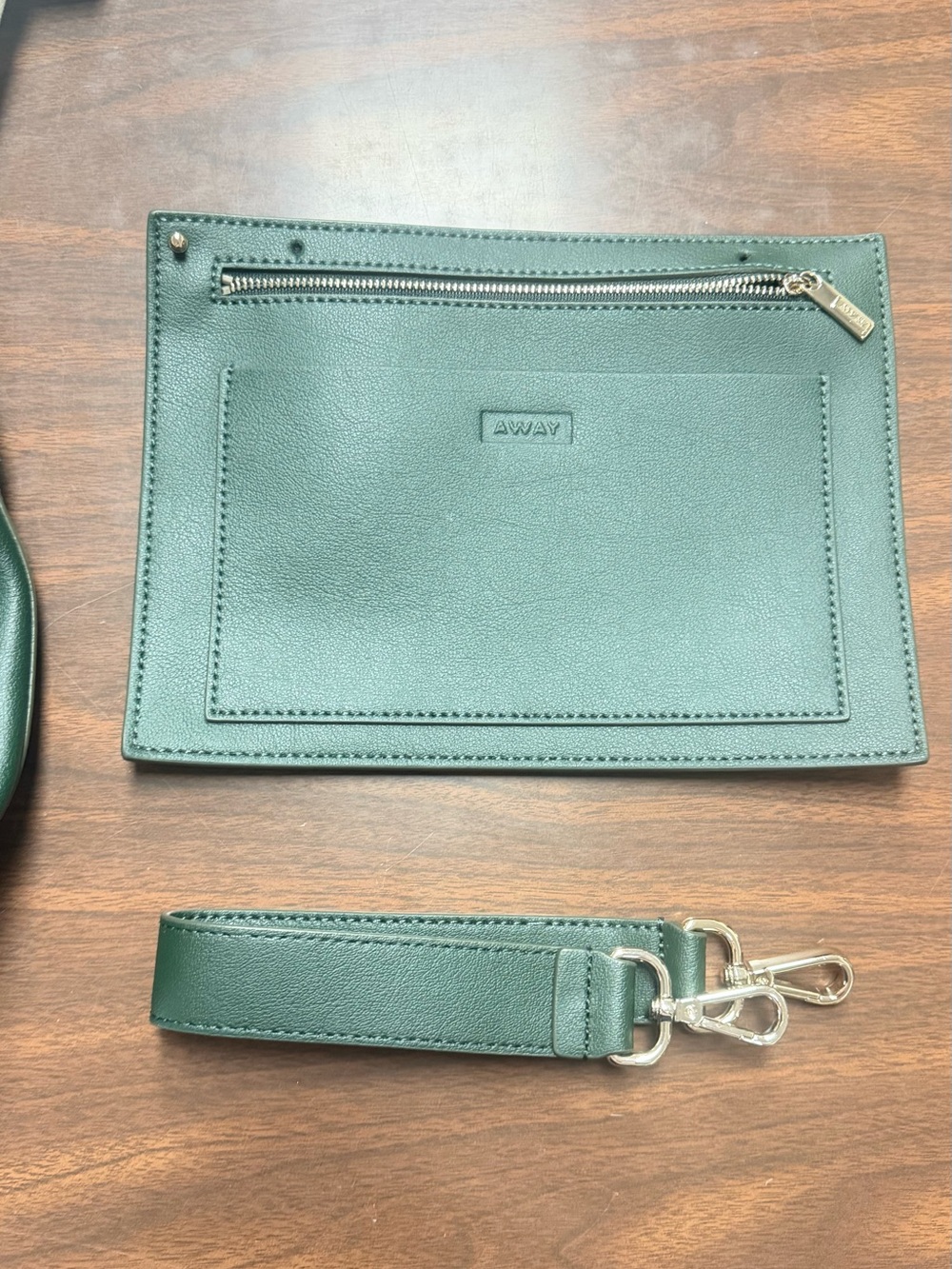 Away Green Leather Tote Bag - Picture 2 of 3